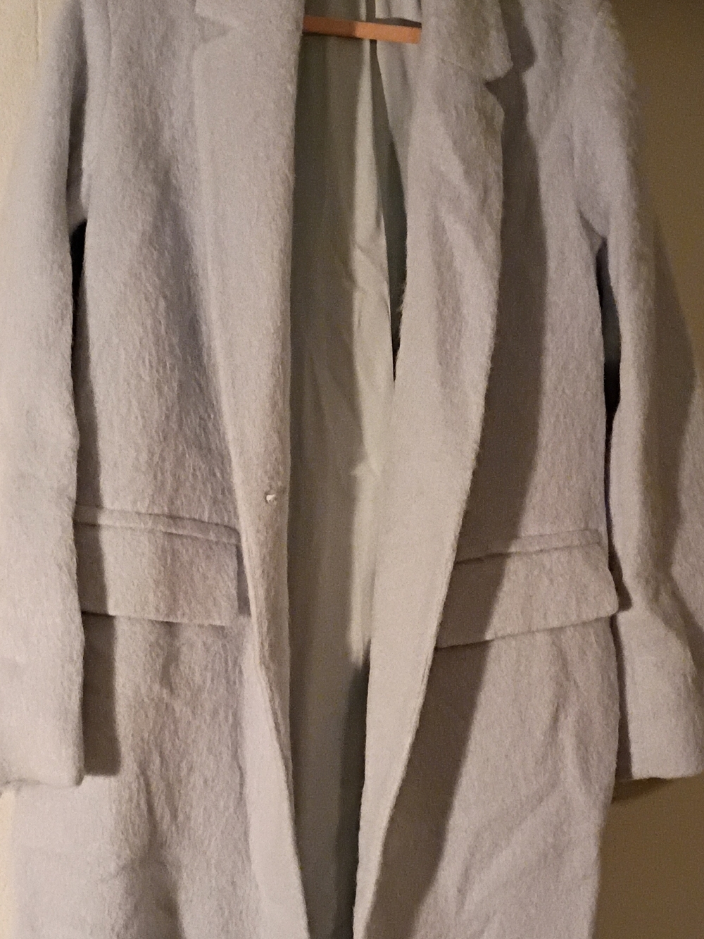 Vince Light Gray Wool-Blend Trench Coat